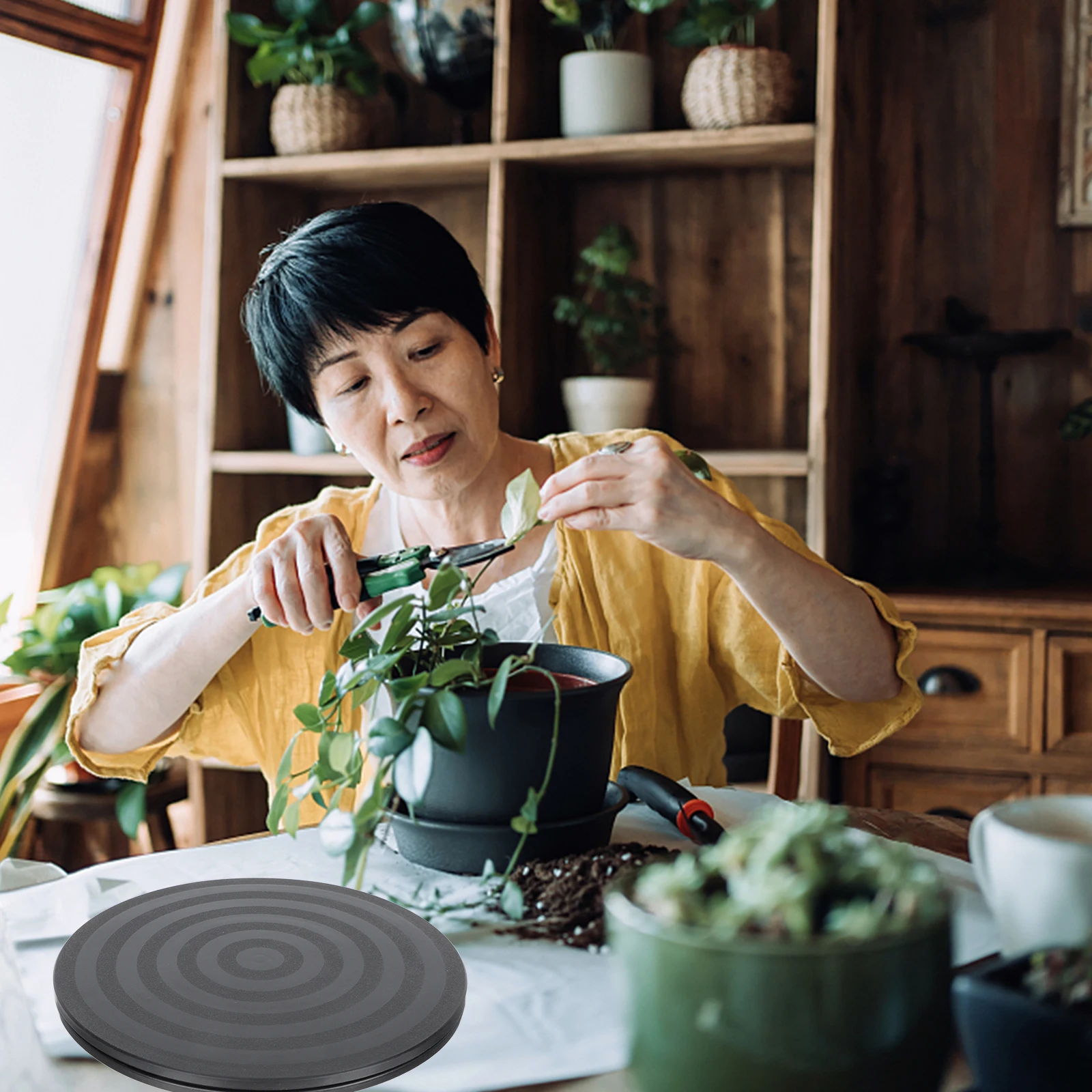 

Rotating Turntable for Plants Decoration Round Plate Bonsai Tools Statue Supply ABS Material Wear Resistant Household