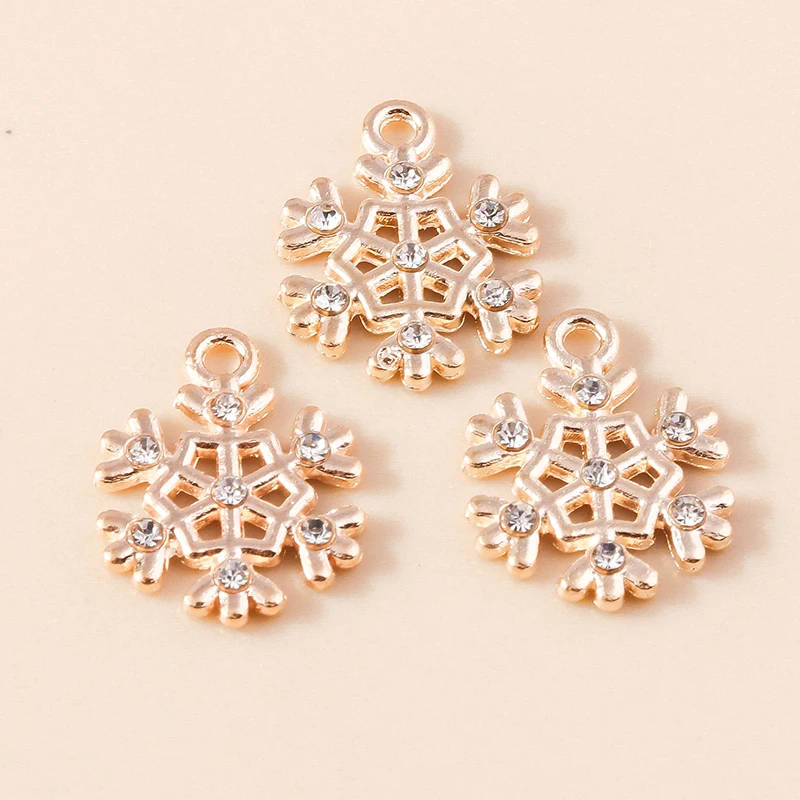20 Stück 14 x 18 mm niedliche Legierung Weihnachten Schneeflocke Charms Anhänger für Schmuckherstellung Ohrringe Halsketten Armbänder DIY Bastelbedarf – Detail 3