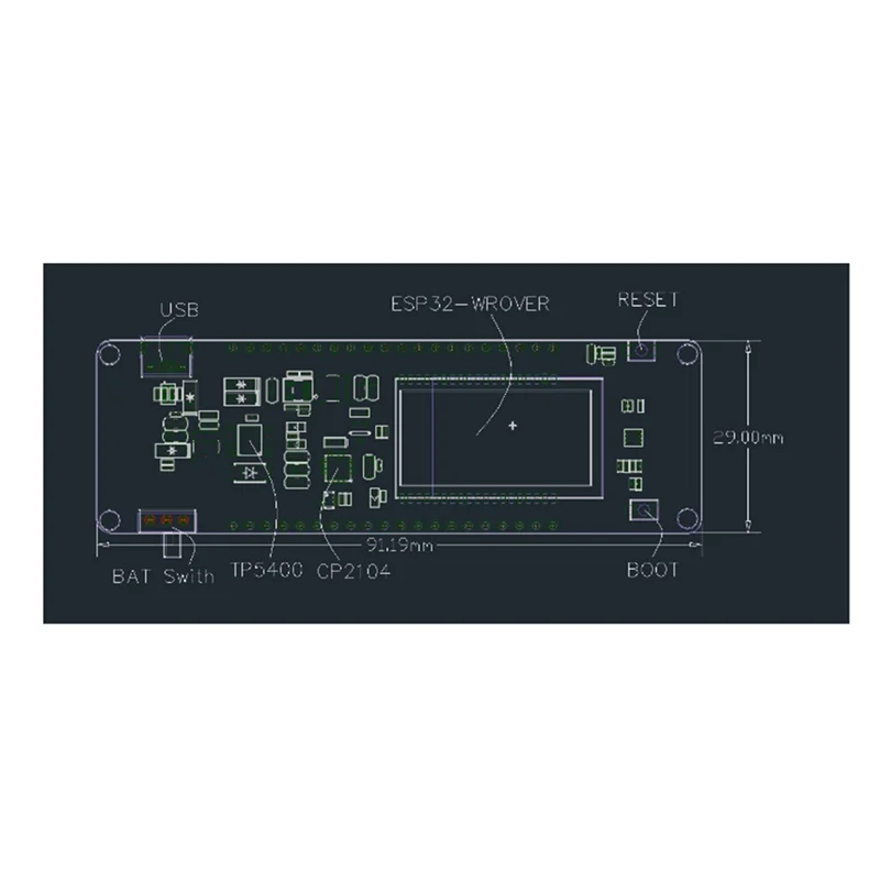 T-Energy T18- Wifi および Bluetooth モジュール 18650 バッテリー ESP32 WROVER 開発ボード