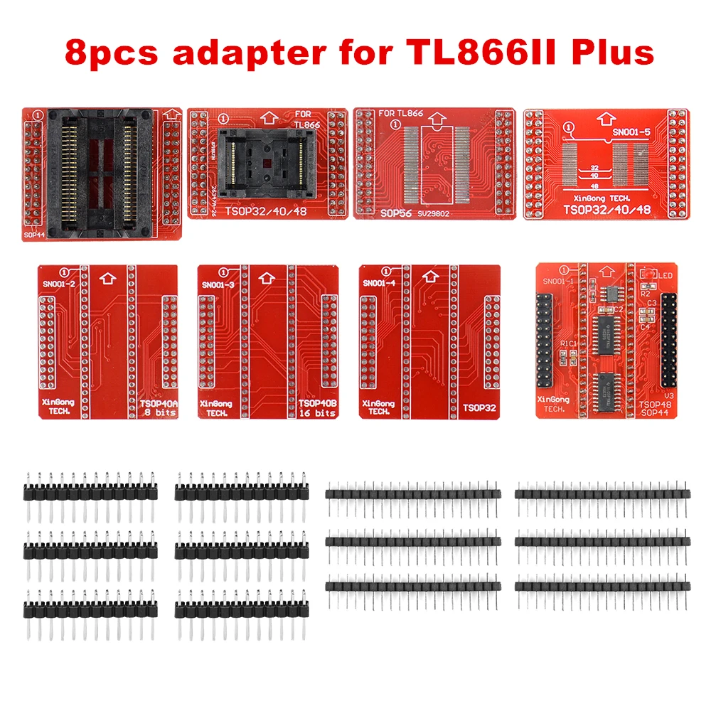 Adaptadores originales MiniPro TL866, programador Universal TSOP32, TSOP40, TSOP48, SOP44, SOP56, enchufes para TL866II PLUS