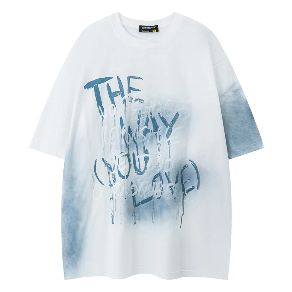 

Graffiti Tie Dyeing Men Women T-shirt Short Sleeve Summer Oversized Cotton Tee Shirts Unisex Clothing 2 Colors