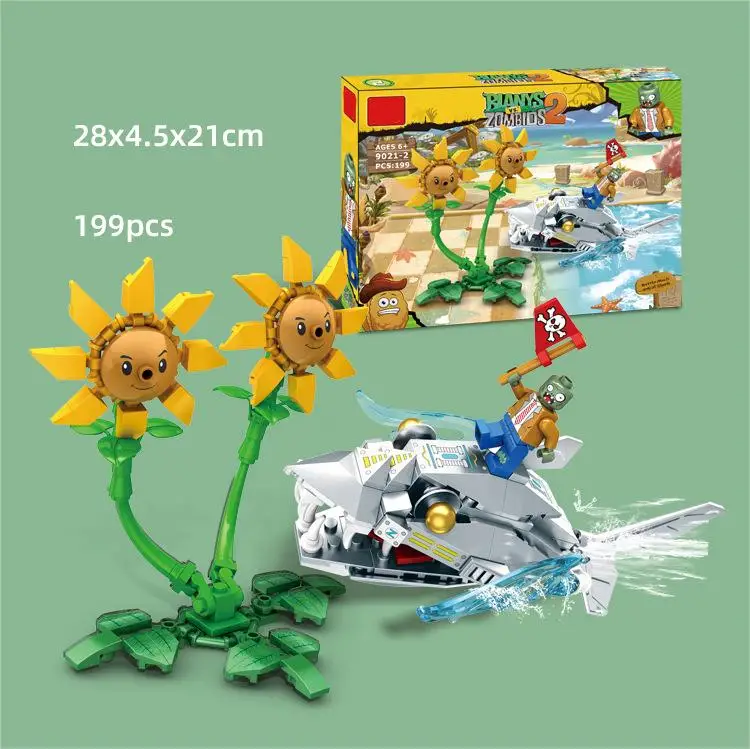 Plants Vs. Zombies Farm Battle Children’s Puzzle Assembled Building Block Toys Cartoon Children’s Gift Boy Toys