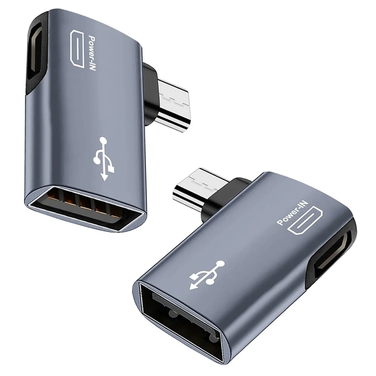 Adaptador OTG de 2 piezas Para Fire TV Stick, 90 grados, ángulo izquierdo/derecho, micro-usb a USB, OTG, para teléfono Android y tableta