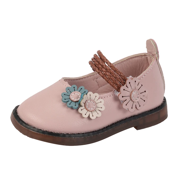 

Girls Flowers Princess Shoes Sweet Children Flats Leather Breathable Soft-sole Baby First Walker Shoes Spring Autumn 2025 New