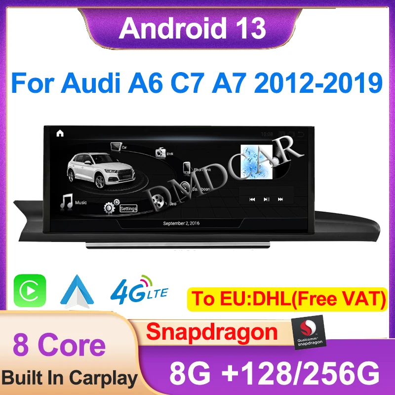 

Factory Price 8 Core 8+256G For Audi A6 A7 C7 2012-2019 Qualcomm Android 13 GPS Navigation Multimedia Video Player 4G LTE WIFI