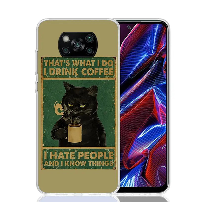 Funny Cat Poster Daily Life Phone Case For Xiaomi Poco X6 X5 X4 X3 Nfc F6 F5 Pro F4 Gt F3 F2 F1 M5S M4 M3 Art Customized Coque C