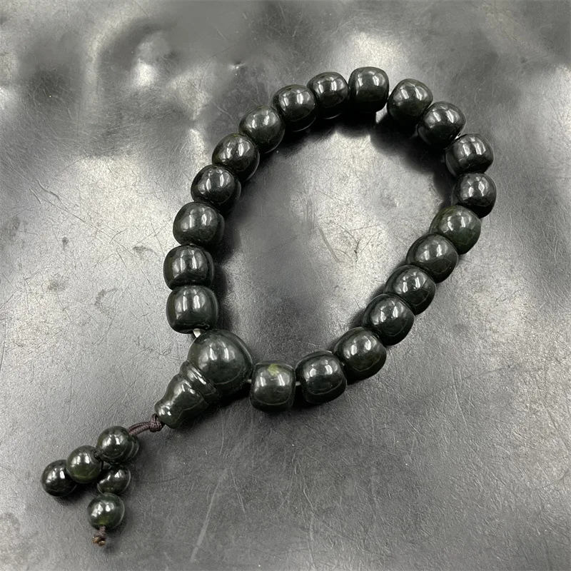 

Natural Hetian Gray Jade Old Abacus Tube Beads Bracelet