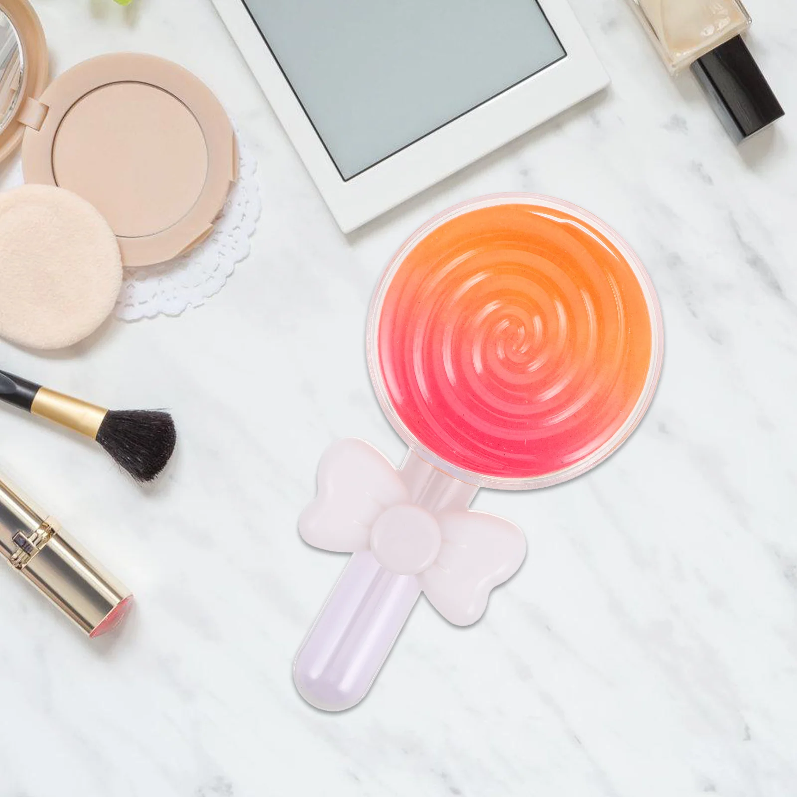 

1 Set Lollipop Powder Puff Makeup Sponge Soft Blending Puff Face Wet Dry Use Triangular Design Precise Application