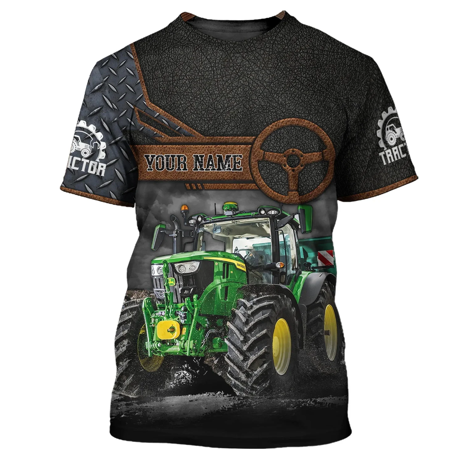 New Summer Tide Tractor  Pattern Men T-Shirts  Casual 3D Print Tees Hip Hop Personality Round Neck Short Sleeve Quick-Dry Tops