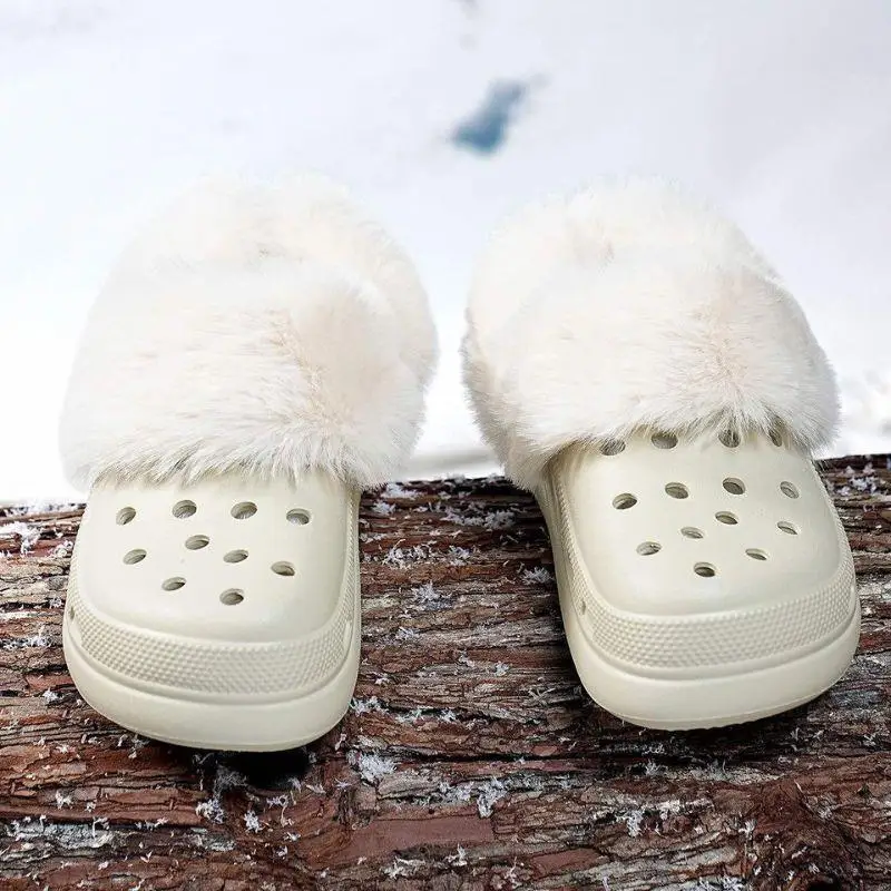 

1Pair Thicken Fur Liner Pads Shoe Cover For Crocs Warm Women Men Clog Fur Lining Replacement Soft Shoe Pads Shoes Accessories