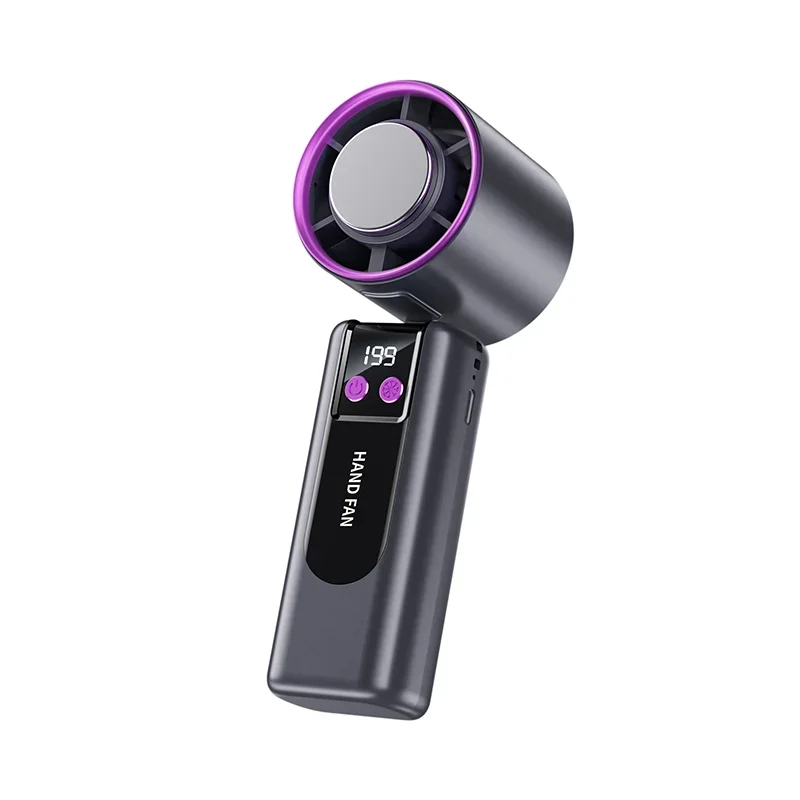 Lenovo 199-Gang-Hochgeschwindigkeits-Kühlventilator, USB-Aufladung, digitales Display, große Windturbine, tragbarer Handventilator, Mini-Kühlventilator