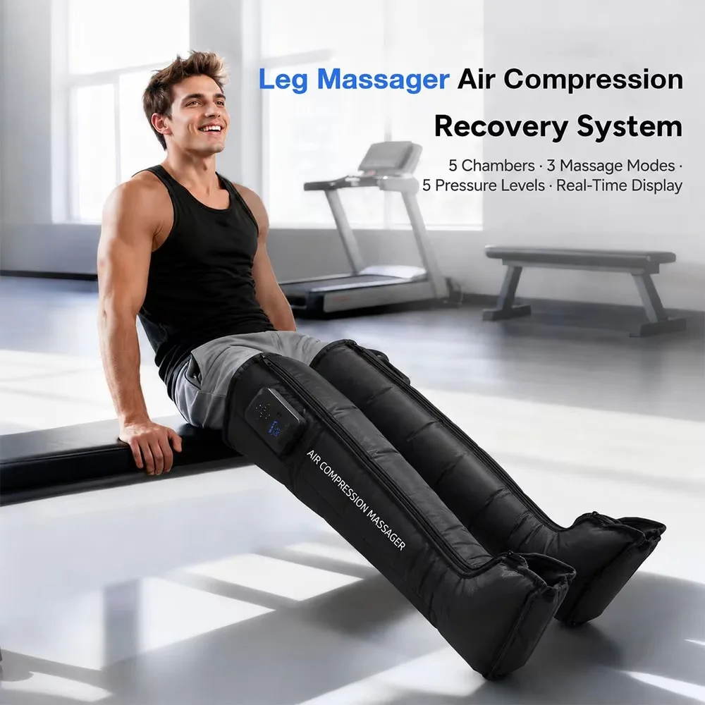 Customized 510k Air Compression Therapy Legs Compression Boots 4 Chamber Wireless Portable Leg Massager