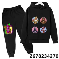 Spring Autumn Five Nights at Freddy Cartoon Hooded +pants Tracksuit Girls Clothing Boys Girls Clothes FANF Hoodie Set Kids 2pcs