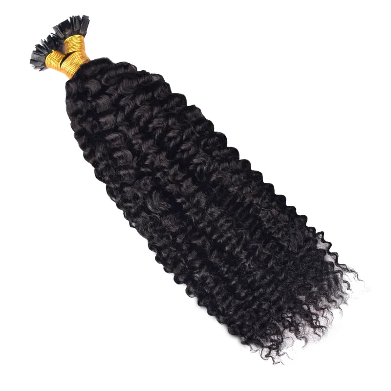 버진 레미 인간의 머리카락 플랫 팁 익스텐션 14-24'' 100g 스트레이트 컬리 퍼머블 염색 가능 천연 컬러 스트랜드 여성용 프리미엄