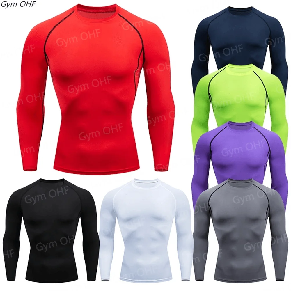 Dry Fit Men\'S High Quality MMA Fitness Gym Sports T-Shirt Jogging Running Shirt Compression Breathable Rashguard Comprehensive