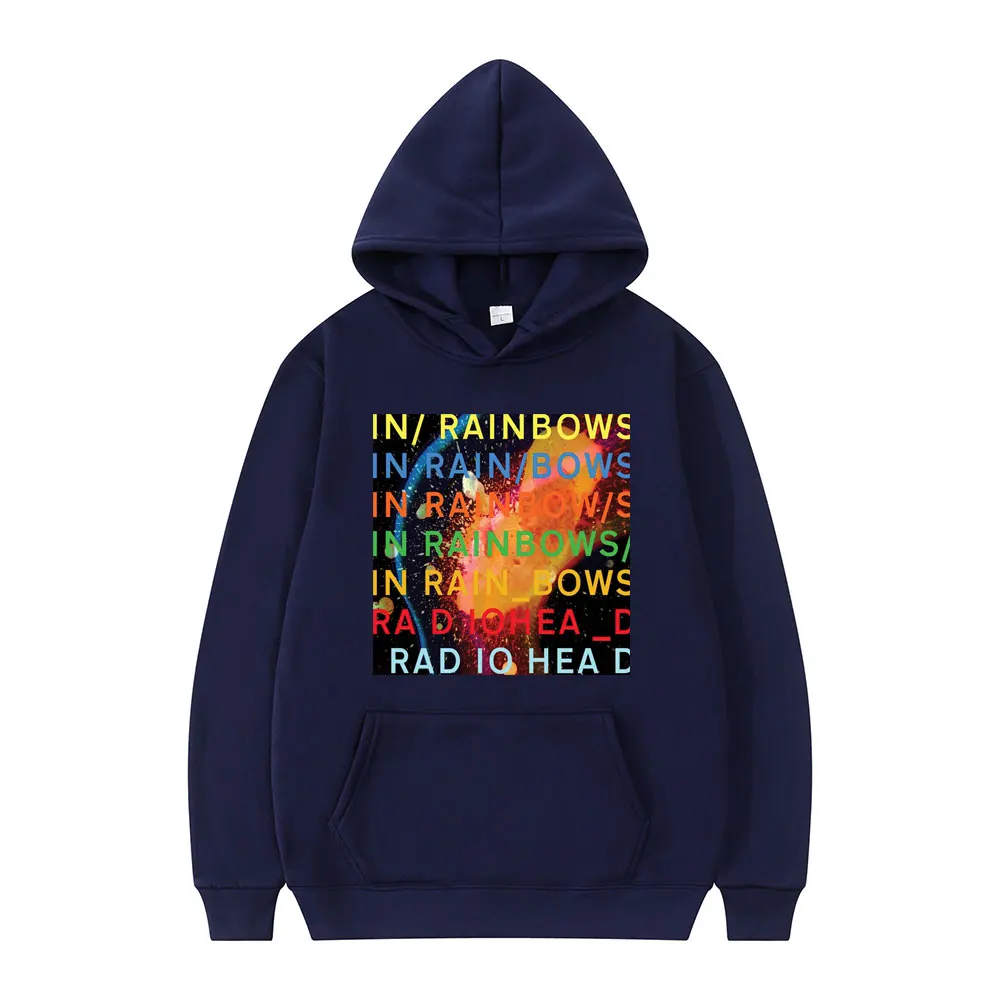 Vintage Rock Band Radiohead Hoodie In Rainbows Harajuku Hooded Sweatshirt Men Women Hip Hop Streetwear Gothic Oversized Hoodies