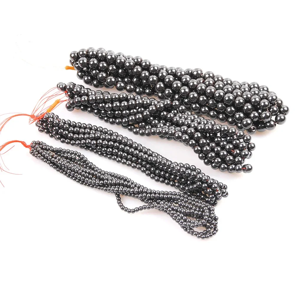 Natural Stone Magnetite Hematite Loose Beads Magnetic Black Gallstone for Women Jewelry Making DIY Bracelet Necklace Accessories