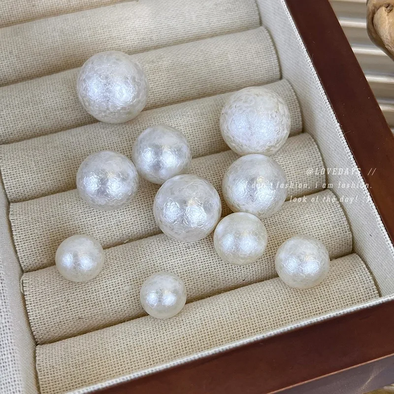 Pearl Earrings Cotton French Vintage Stud Retro Elegant Lightweight Durable Fashionable Jewelry for Women Daily