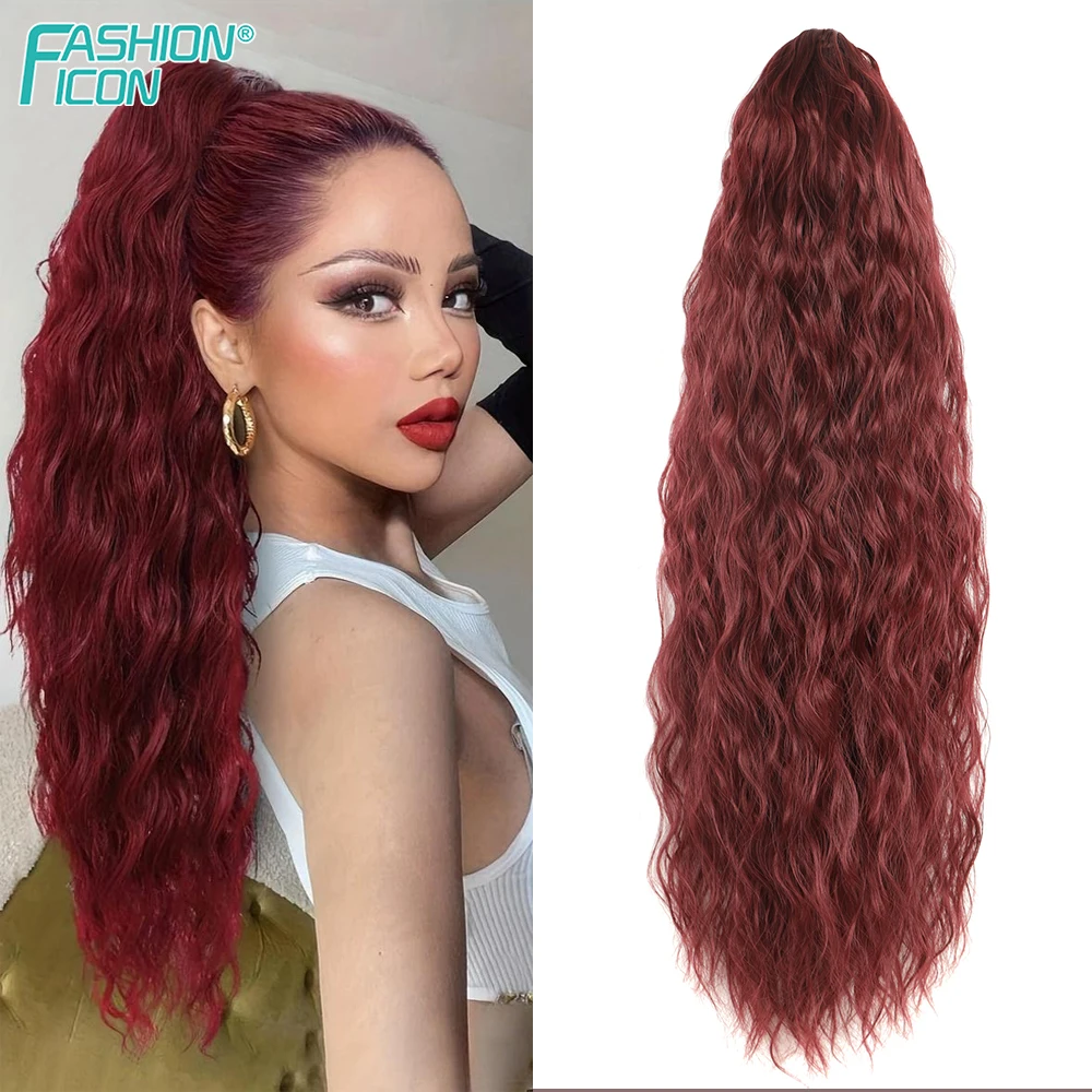 24 Zoll verworrener lockiger Pferdeschwanz, weiche synthetische Haarverlängerung, Kordelzug, Pferdeschwanz-Haarteile, schwarzer Clip-in-Pferdeschwanz für Frauen – Detail 37