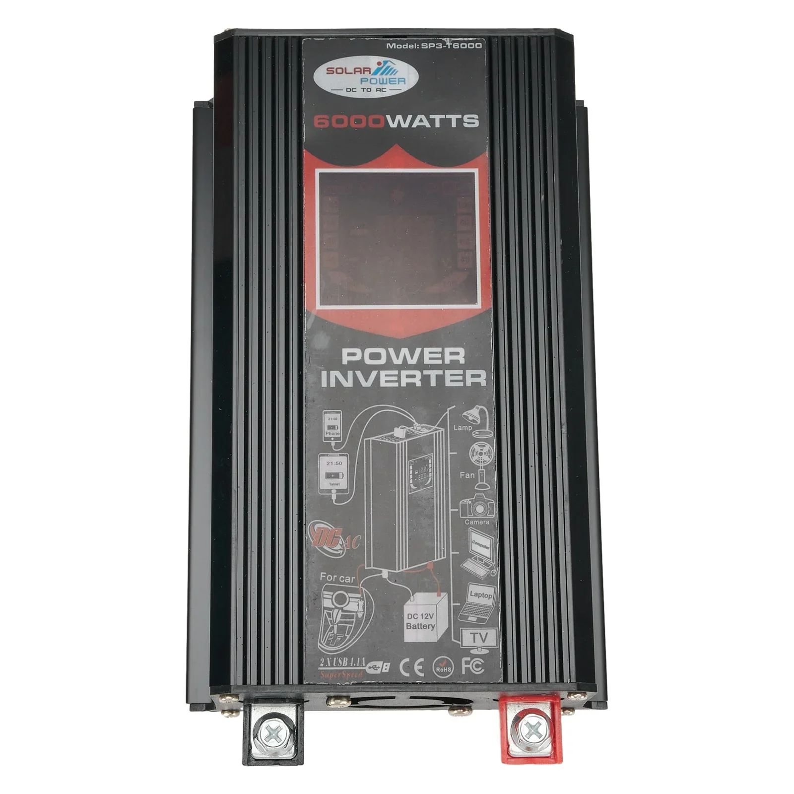 

Voltage Converter Power Inverter DC 12V To AC 110V Dual USB Overload Protection Charger Adapter Power Equipment