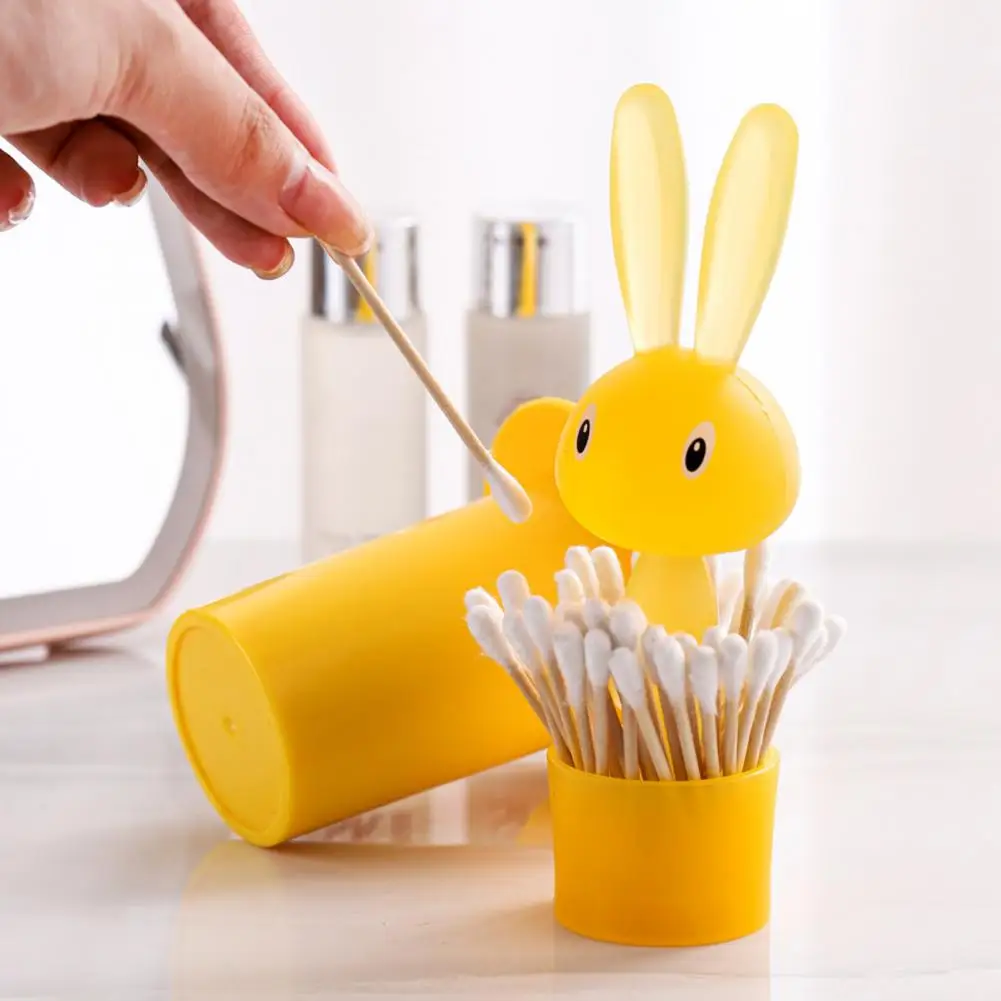 Algodão auto-levantamento de armazenamento rack toothpick tubo ornamentos personalidade criativo bonito coelho caixa de armazenamento coelho recipiente caixa