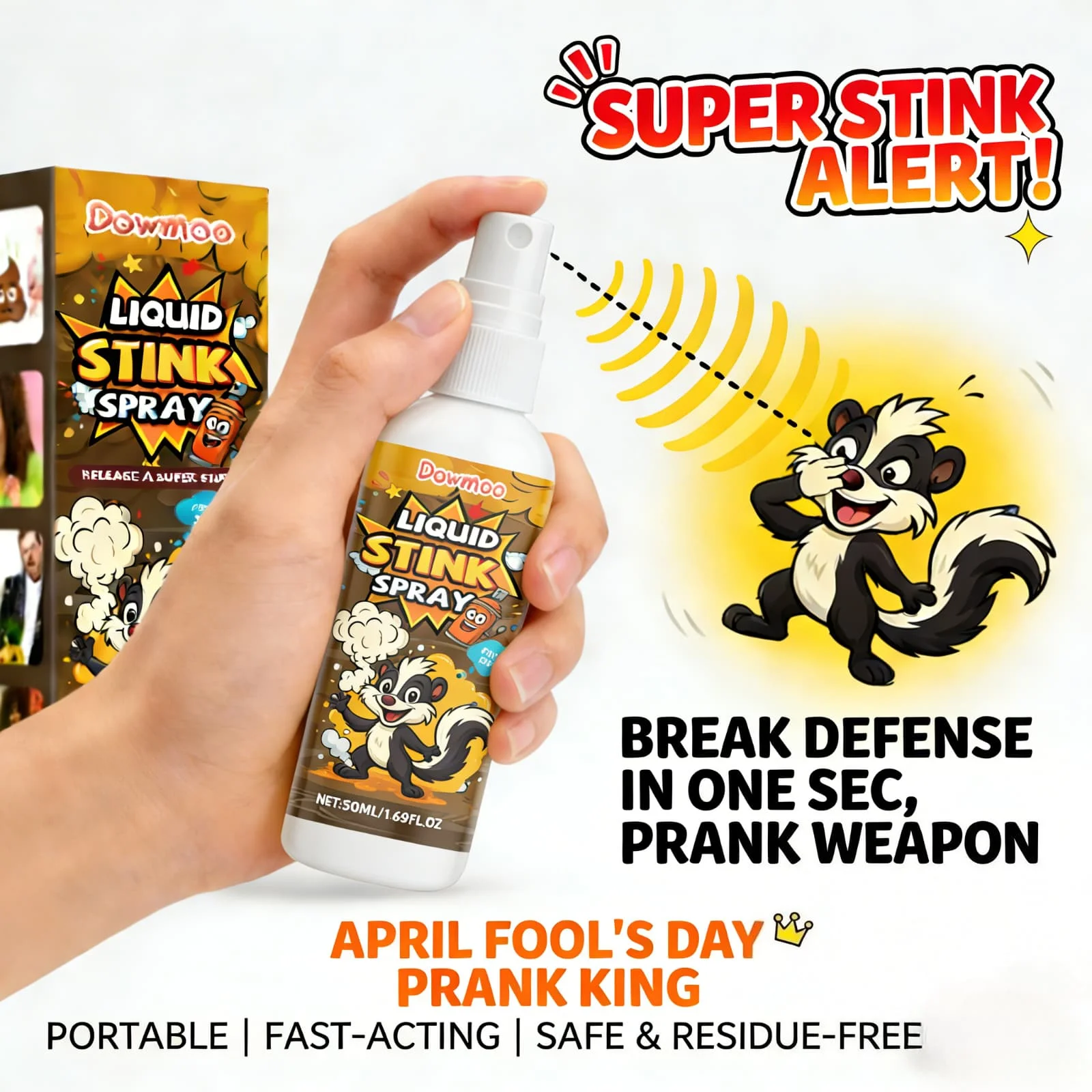Ultra Realistic Fart Stink Spray Prank Gag Gift April Fools Day Party Joke Funny Novelty Trick Portable Pocket Size Safe Formula