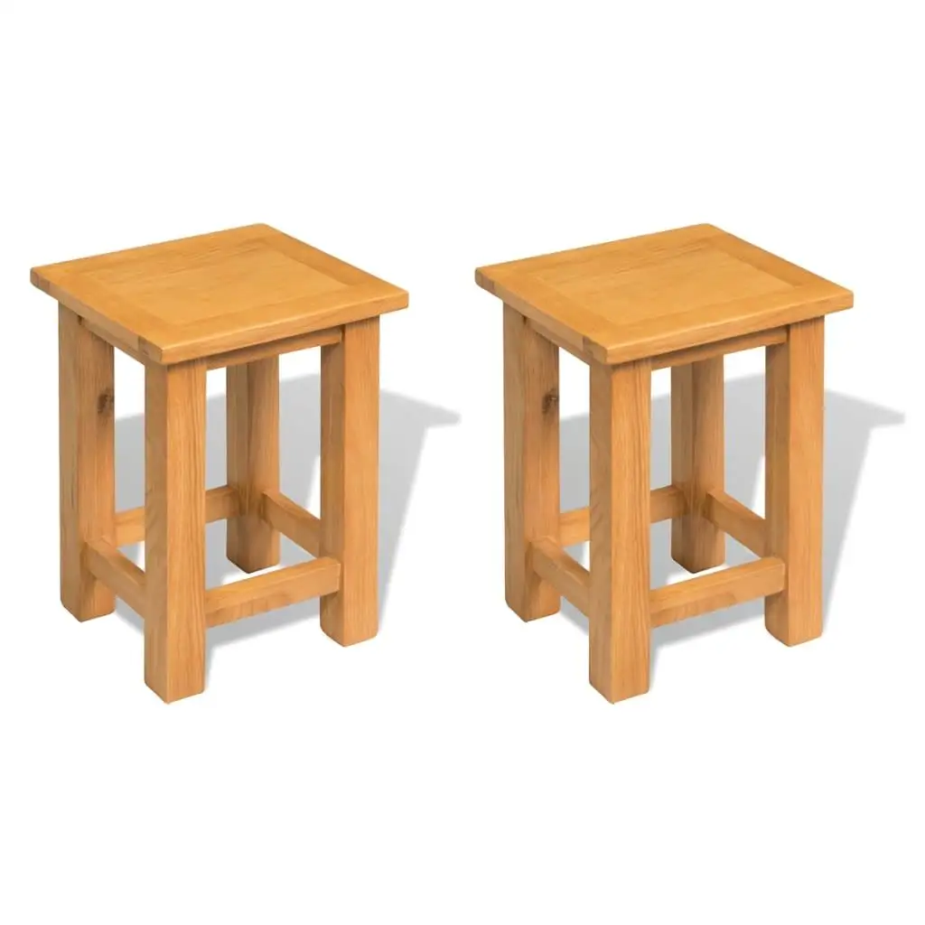 

2-Pack Solid Oak Wood End Tables 10.6x9.5x14.6 - Stylish Furniture for Living Room