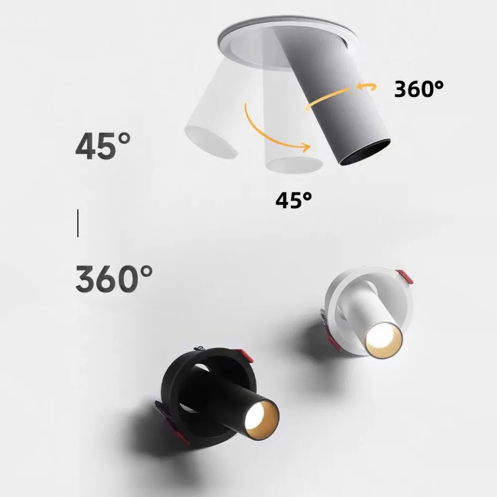 Recessed LED Long downlight spotlight 10W12W 15W Dimmable Anti-glare 360° Rotation COB chip AC110V220V Ceiling Lamp Home busine