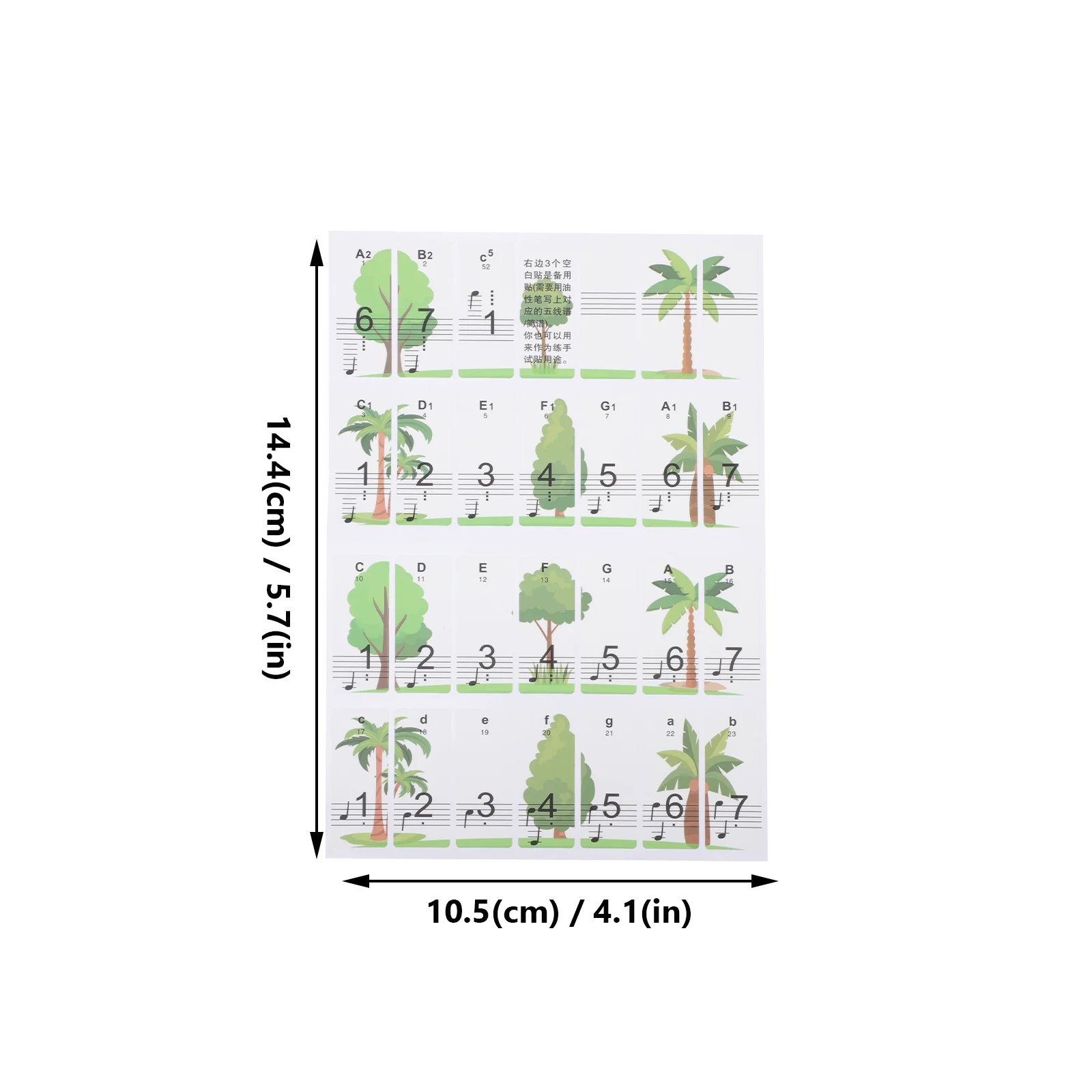 

2 Sheets Protective Stickers Piano Keyboard Letter for Beginners Notes Decals