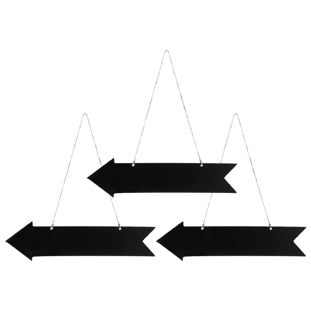 

3pcs Wooden Arrow Sign Hanging Chalkboard Small Wall Door Mini Decorative Smooth Writing Clear Directional Arrows