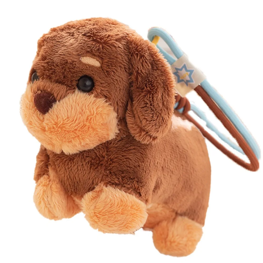 Nuevo llavero de perro salchicha de peluche, bolso creativo, colgante, llavero relleno, monedero, colgante de perro pequeño, accesorios para bolso