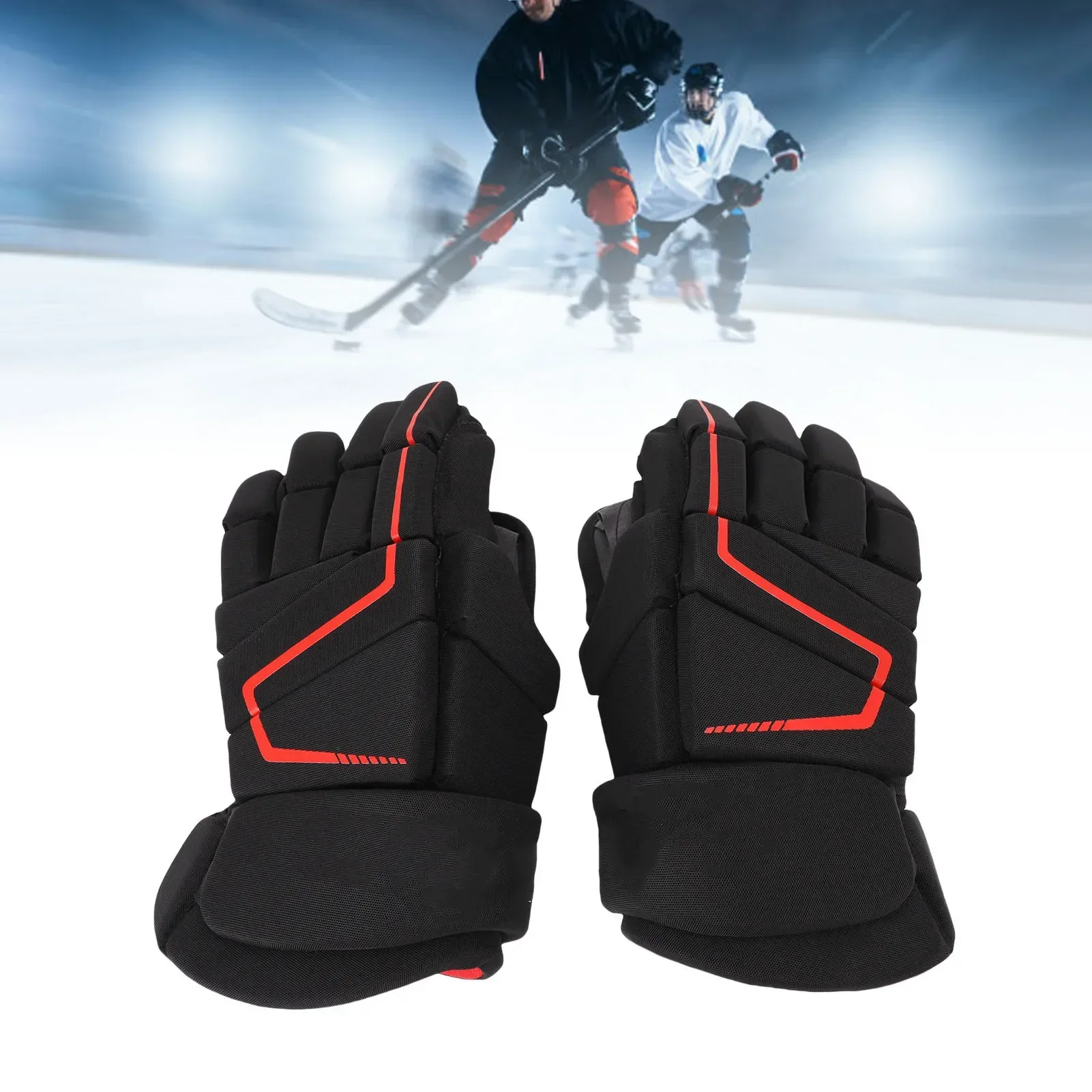 Ice Hockey Gloves Nylon EVA Foam Protective Breathable Outdoor Roller Street Hockey Gloves For Hockey Players