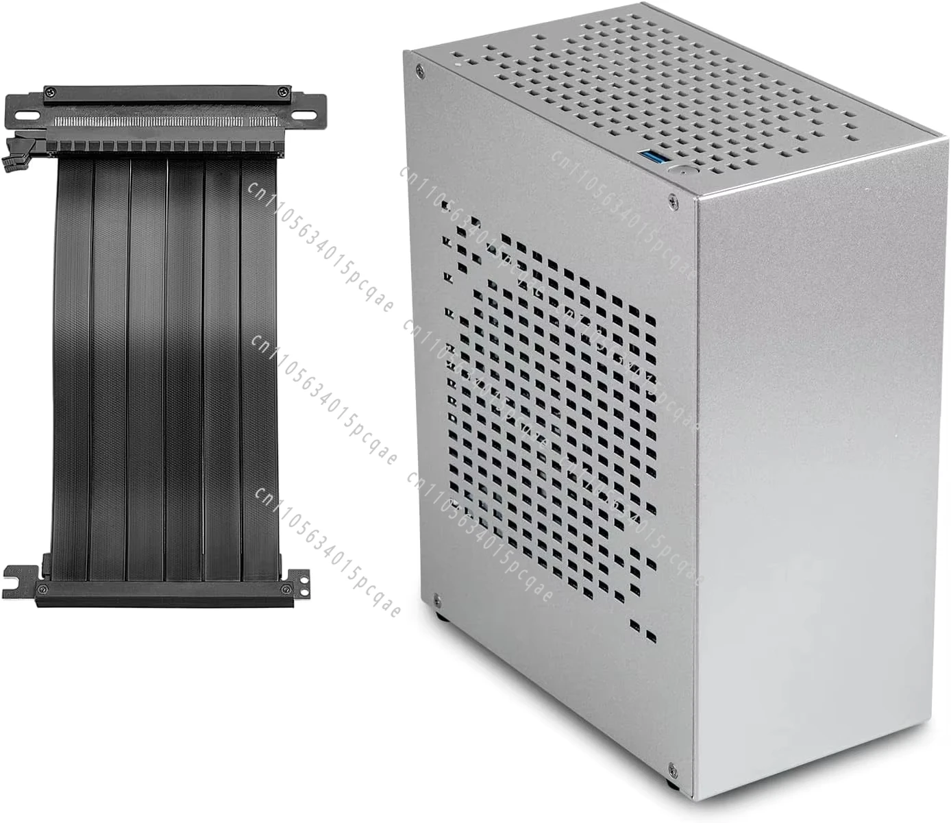 A07 MINI ITX PC Case, Alloy Mini ITX Computer Gaming Case, Support Small 1u Power Supply, with PCIE3.0 Cable Combination