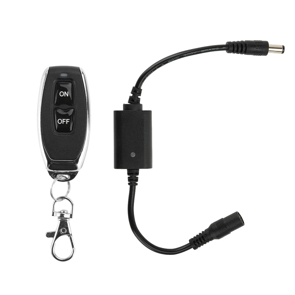 DC 3.7-12V Micro 433MHz Wireless RF Remote Control Switch 5.5*2.1mm Male Female Plug with Remote Control for Home Automation