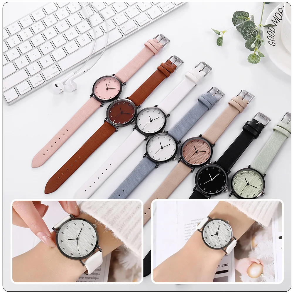 Pulsera para niños, pulseras de reloj de cuarzo para mujer, adorno de muñeca, regalo Beige para niñas