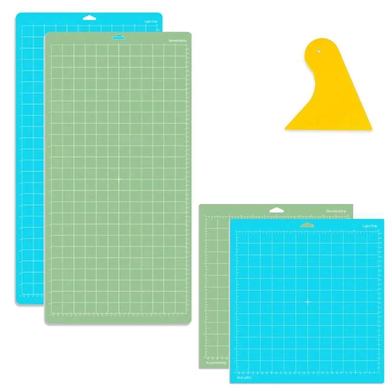 Top-Cutting Mats 4 Pack Cutting Mats 12X12 & 12X24, Cutting Mats For Vinyl (Standard Grip, Light Grip)