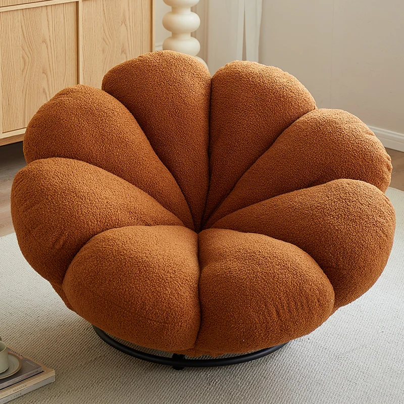 

Luxury rotating single sofa chair living room accent lounge velvet sensory lounge chair casual oversized 360 degree lazy