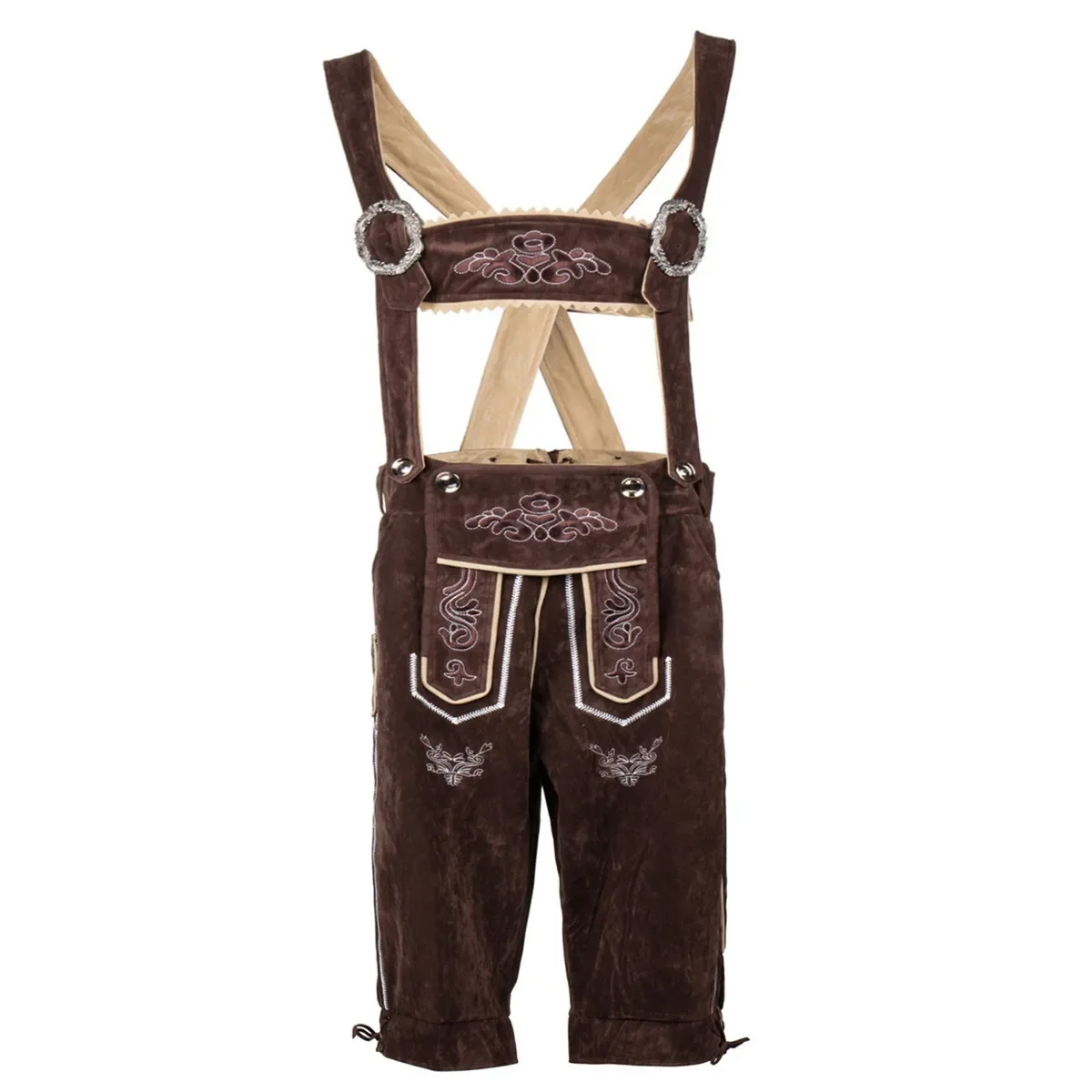 Uomini costumi Oktoberfest Beer Lederhosen bretelle Set cameriere bavarese agricoltore costumi Cosplay quinto pantaloni pantaloni corti