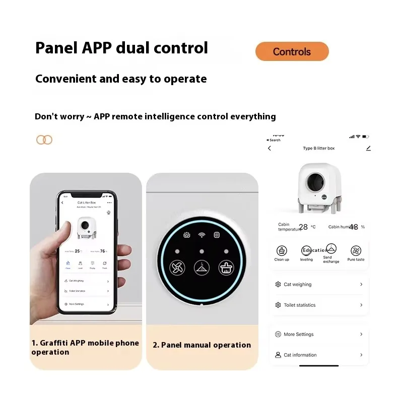 Caixa de areia automática inteligente para gatos, controle por aplicativo, recurso de auto-limpeza, estilo de móveis, câmera, banheiro para gatos, novo acessório inteligente