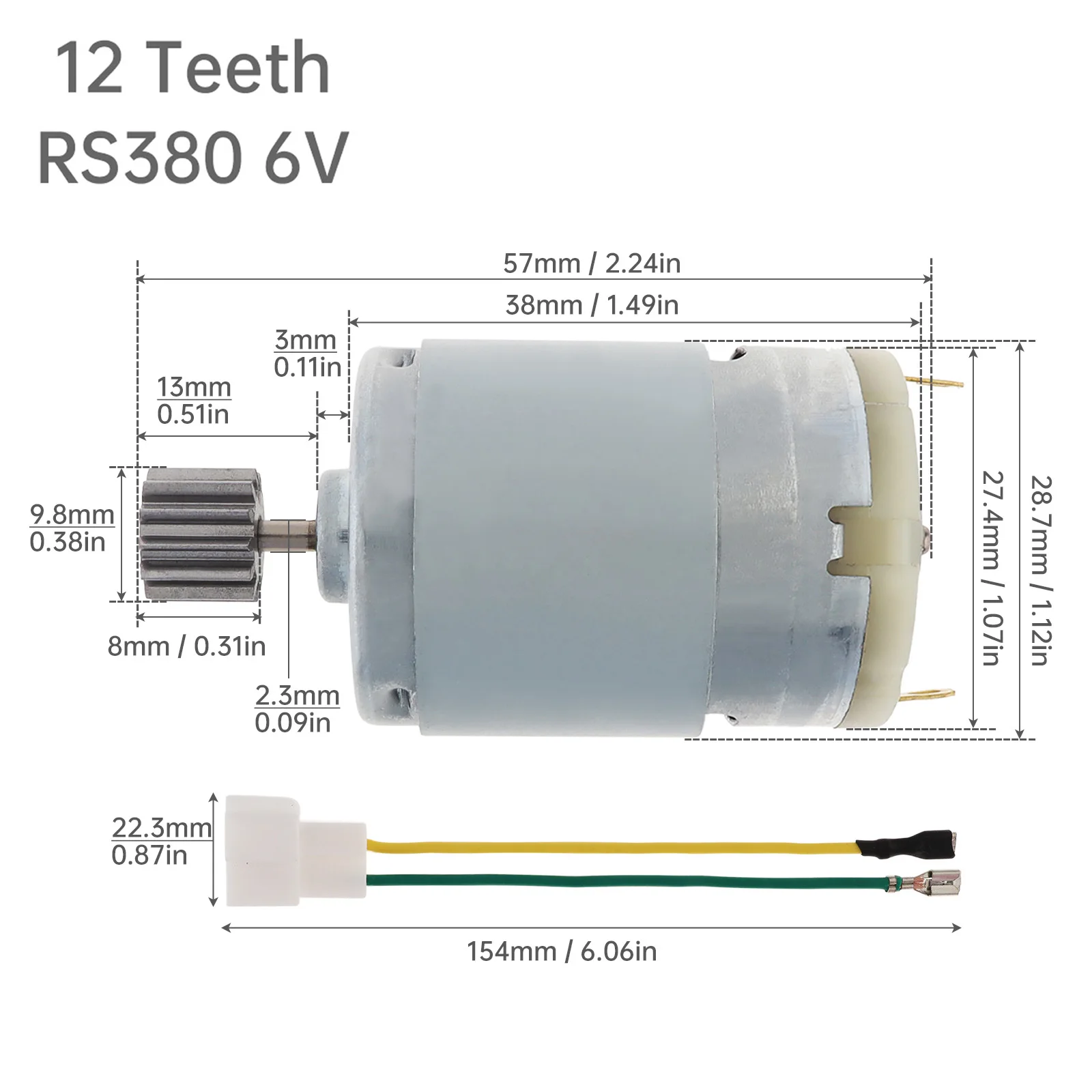 R380 R390 12 Teeth DC Motor 6V 12V 12000-20000RPM Kids On Ride Remote Control Car Motor R 380 390 High Speed Electric Motor