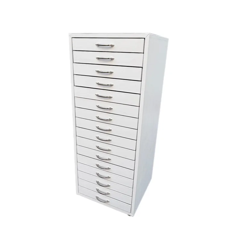 New White Leather Glasses Jewelry Storage Cabinet Optical Sunglasses Sample Display Display Cabinet with Wheels
