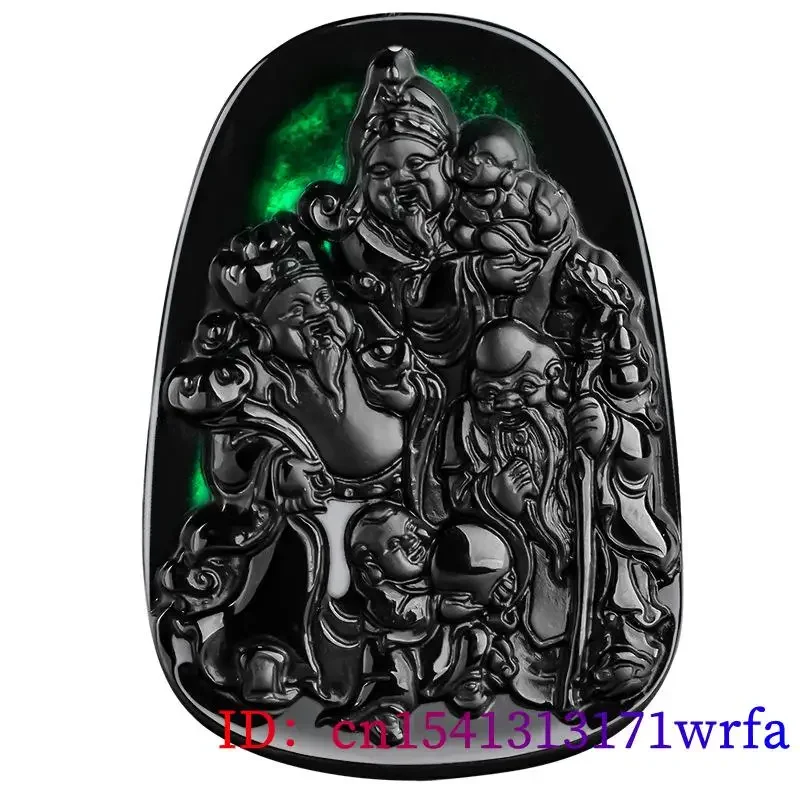 Burmese Jade God Pendant Black Jewelry Designer Vintage Gifts for Women Certificate Amulets Natural Emerald Jadeite Necklace