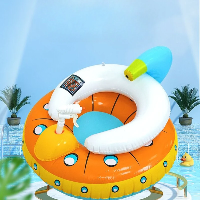 حوض سباحة قابل للنفخ مدفع المياه نفخ طوافة بلاستيكية للسباحة متعة الصيف أنشطة المياه متسابق الرش التعويم أنبوب أريكة المياه لعبة UFO