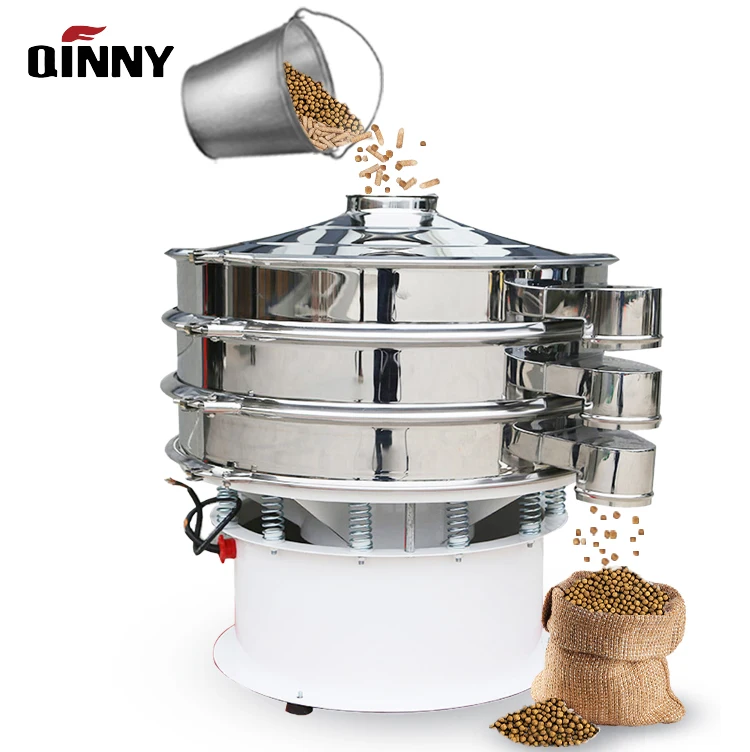 

High Efficiency Electric Organic Soybean Screening Machine Food Grade Rotary Vibrating Screen Core Motor for Food Processing