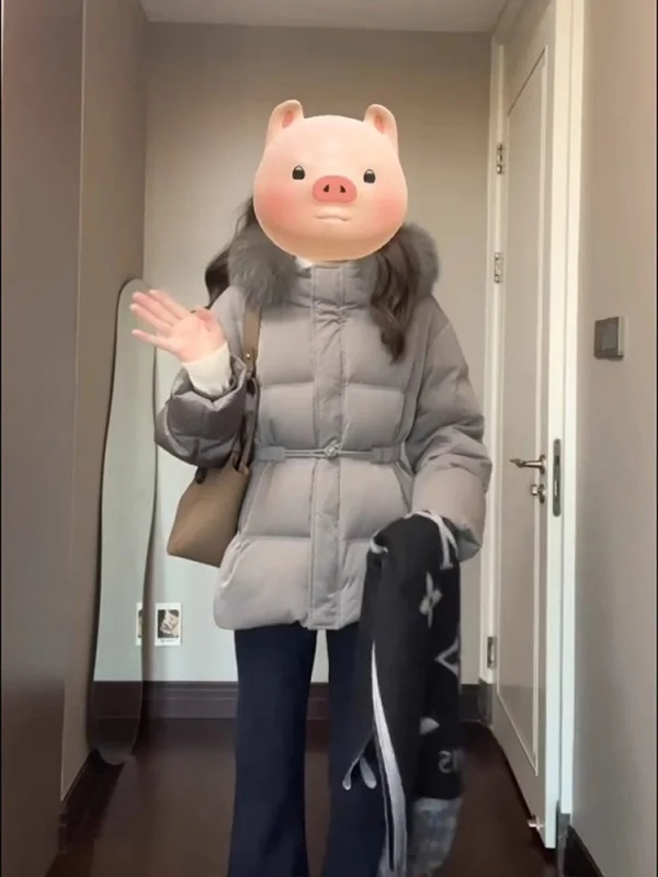 

Korean Sle ort Thiened Bread Sle Cotton Jaet Women's Winter Faion High-End Feeling Cotton Coat Korean Version