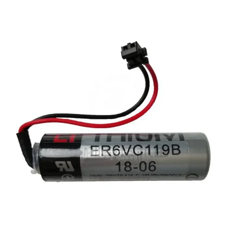 Imagem -04 - Baterias de Lítio Industrial com Cabo Conectores de Plugues Pretos Bateria Original Er6v Er6vc119b 3.6v 2400mah Plc 10 Pcs por Lote