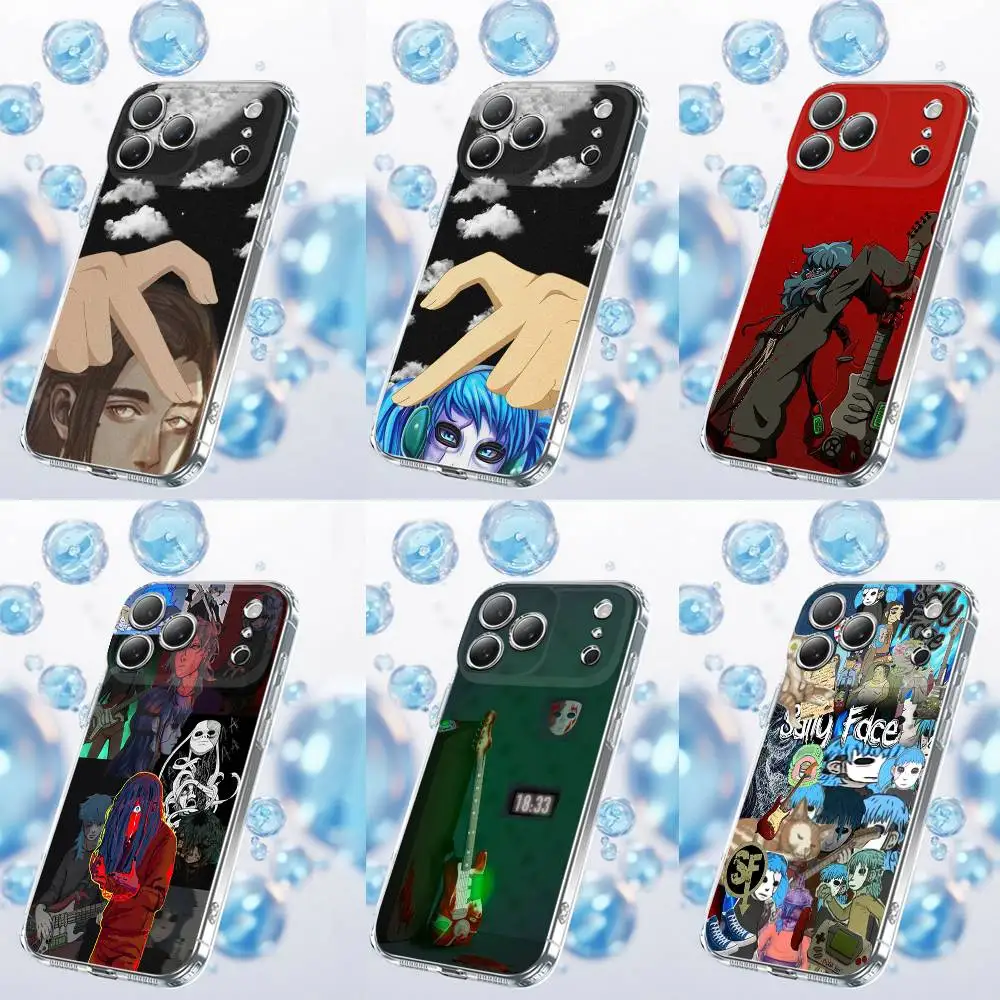 

Cartoon S-Sally Face SF Phone Case For iPhone 17,16,15,14,13,12,11 Plus,Pro,Max,Plus,E,SE4,Air,Mini Transparent