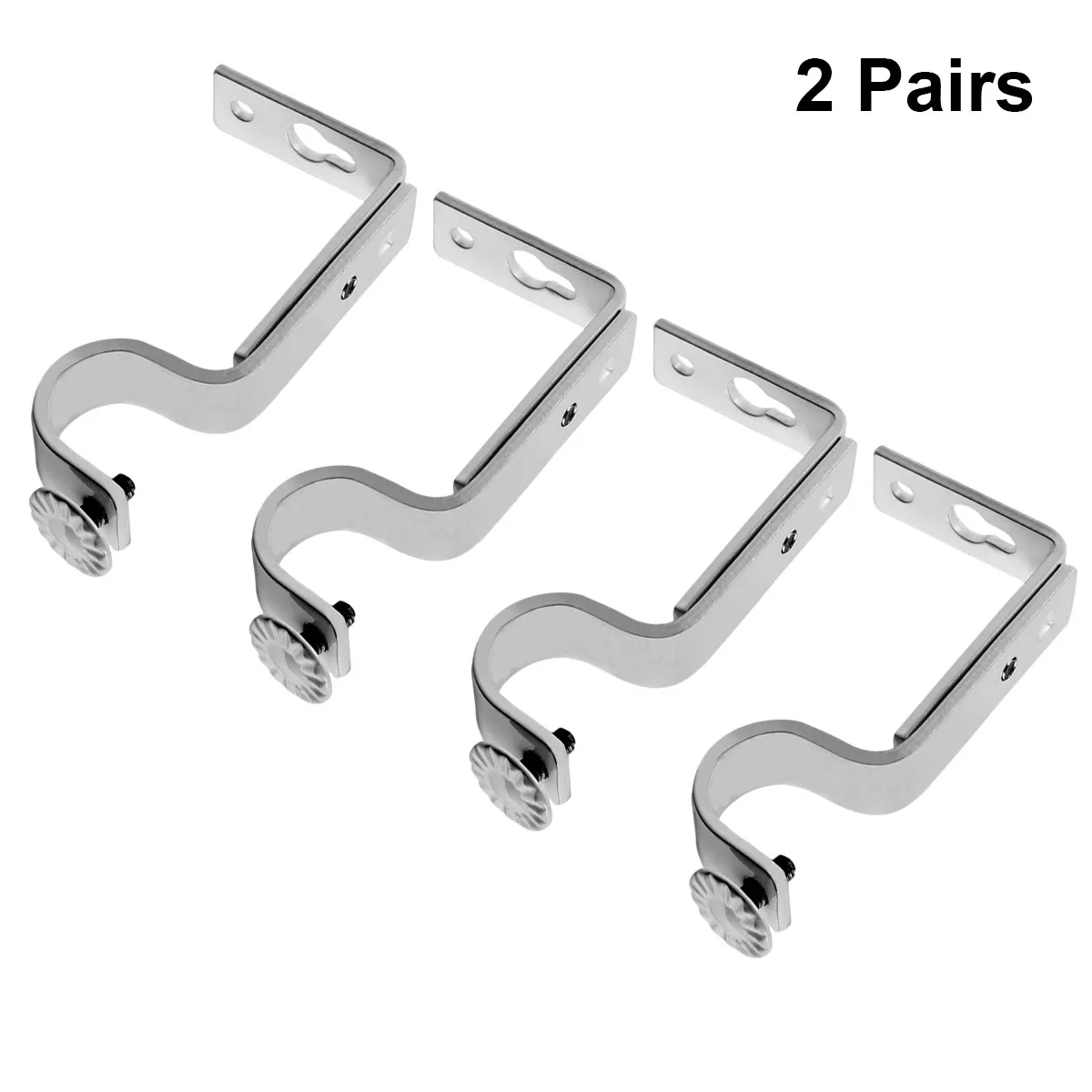 2Pair Solid Iron Curtain Pole Bracket Secure Installation Sleek Modern Look for Contemporary Home Decor Curtain Rod Bracket