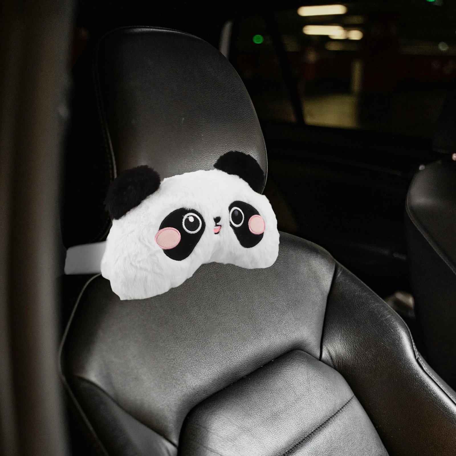 وسادة مسند رأس السيارة اللطيفة، وسادة دعم الرقبة الباندا، وسادة مسند الرأس الناعمة للبالغين والأطفال، ملحقات داخلية لمقعد السيارة