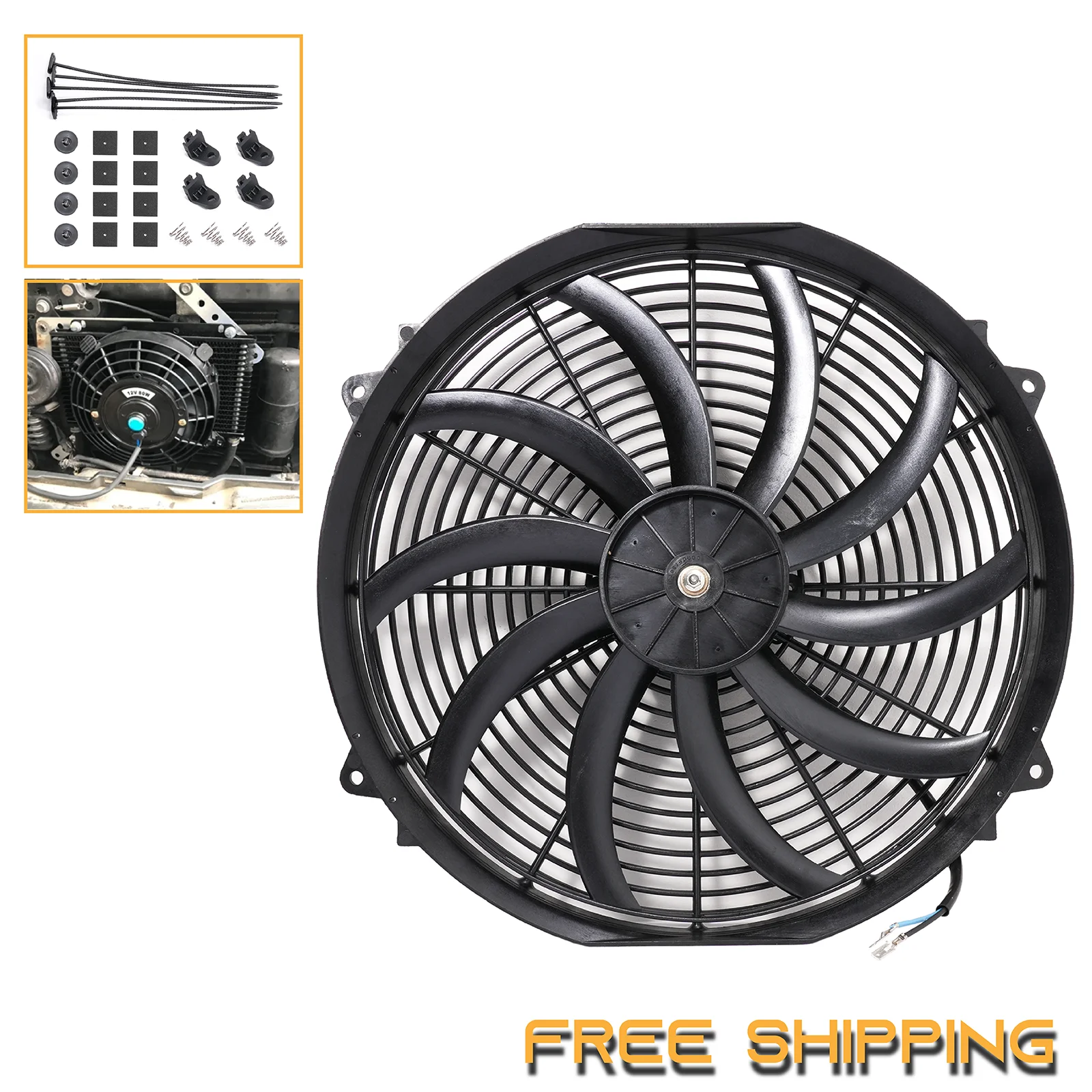 Racing Auto 16'' Push/Pull 12V 120W Elektrische Kühler Ladeluftkühler Slim Fan Motor Kühlsystem Auto zubehör